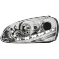 Φανάρια εμπρός led για εργοστασιακά xenon για Vw Golf 5 , chrome με λάμπες (D2S) - σετ 2τμχ.