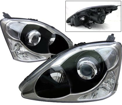 Φανάρια εμπρός για Honda Civic (2001-2005) 3/5 πορτο - μαύρα , με λάμπες (Η1) - σετ 2τμχ. - € 399,9 Φανάρια εμπρός για Honda Civic (2001-2005) 3/5 πορτο - μαύρα , με λάμπες (Η1) - σετ 2τμχ.