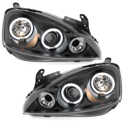Φανάρια εμπρός angel eyes για Opel Corsa C (2001-2006) - μαύρα , χωρίς λάμπες (Η1) - σετ 2τμχ. - € 349,9 Φανάρια εμπρός angel eyes για Opel Corsa C (2001-2006) - μαύρα ,  χωρίς  λάμπες (Η1) - σετ 2τμχ.