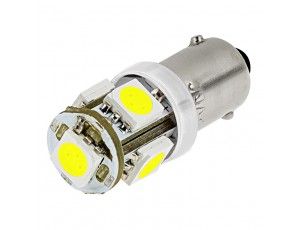 Led λάμπα τύπου BA9 με 5 SMD led 5000K εκ διαμέτρου αντίθετα - 1τμχ. - € 4,9 Led λάμπα τύπου BA9 με 5 SMD led 5000K εκ διαμέτρου αντίθετα - 1τμχ.