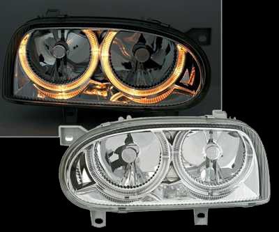 Φανάρια εμπρός angel eyes για Vw Golf 3 R32 design - chrome , χωρίς λάμπες (Η 7 ) - σετ 2τμχ. - € 255,9 Φανάρια εμπρός angel eyes για Vw Golf 3 R32 design - chrome ,  χωρίς  λάμπες (Η 7 ) - σετ 2τμχ.