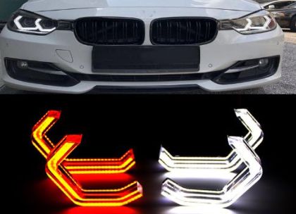 Δαχτυλίδια angel eyes για BMW F30 - U-Design - με 2 χρώματα και λειτουργία φλας (λευκό και κίτρινο) - € 242,9 Δαχτυλίδια angel eyes για  BMW F30 - U-Design - με 2 χρώματα και λειτουργία φλας (λευκό και κίτρινο)