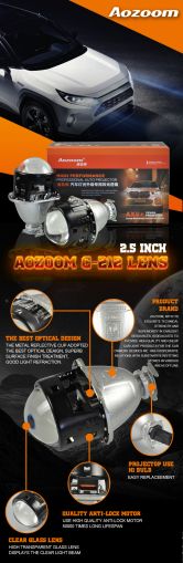 Bi Xenon προτζέκτορες 2.5" Aozoom - Proffessional C212 - € 131,9 Bi Xenon προτζέκτορες 2.5" Aozoom - Proffessional C212
