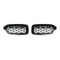 Μάσκα για BMW F30 (2011+) - γυαλιστερή - Diamond Design - χρωμίου/μαύρη - 2τμχ.
