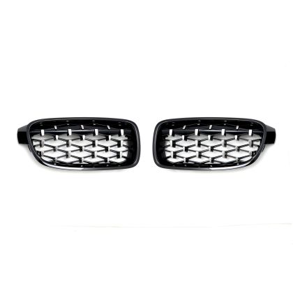 Μάσκα για BMW F30 (2011+) - γυαλιστερή - Diamond Design - χρωμίου/μαύρη - 2τμχ. - € 63,9 Μάσκα για BMW F30 (2011+) - γυαλιστερή - Diamond Design - χρωμίου/μαύρη - 2τμχ.