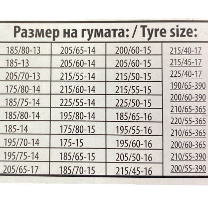 Αντιολισθητικές αλυσίδες (μέγεθος 80) για 13'', 14'', 15'' , 16'' ζάντες - σετ 2τμχ. - € 38,9 Αντιολισθητικές αλυσίδες (μέγεθος 80) για 13'', 14'', 15'' , 16'' ζάντες - σετ 2τμχ.
