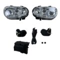 Φανάρια εμπρός angel eyes για Vw Golf IV R32 - chrome , χωρίς λάμπες (Η7) - σετ 2τμχ.