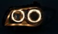 Φανάρια εμπρός angel eyes για BMW E87 / E81 / E82 (2004-2011) - μαύρα , χωρίς λάμπες (Η7) - σετ 2τμχ.