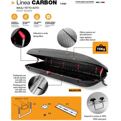 Μπαγκαζιέρα Art Plast 200x79x38cm με κλειδί 480 λίτρα carbon - 1τμχ. - € 520,9 Μπαγκαζιέρα Art Plast 200x79x38cm με κλειδί 480 λίτρα carbon - 1τμχ.
