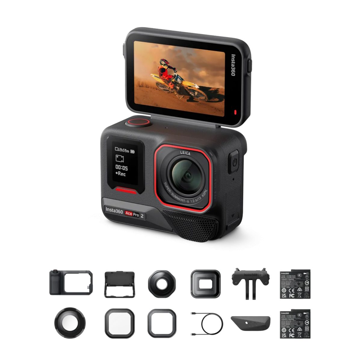 Insta360 Ace Pro 2 Ultimate Videography Bundle Action Cam - 3 lenses, 2 filters,Xplorer grip pro kit - € 780,0 Insta360 Ace Pro 2 Ultimate Videography Bundle Action Cam - 3 lenses, 2 filters,Xplorer grip pro kit
