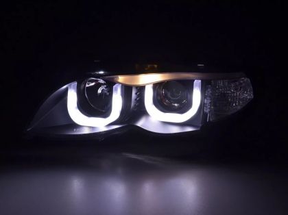 Φανάρια εμπρός με 3D angel eyes για BMW E46 (2001-2005) sedan,combi - € 899,9 Φανάρια εμπρός με 3D angel eyes για BMW E46 (2001-2005) sedan,combi