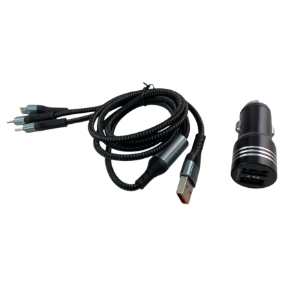 Φορτιστής αυτοκινήτου με 2 θύρες USB και 3 βύσματα - € 23,9 Φορτιστής αυτοκινήτου με 2 θύρες USB και 3 βύσματα