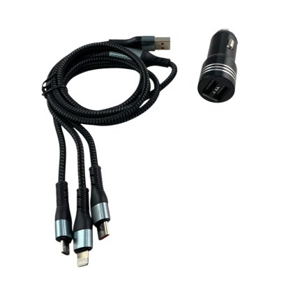 Φορτιστής αυτοκινήτου με 2 θύρες USB και 3 βύσματα - € 23,9 Φορτιστής αυτοκινήτου με 2 θύρες USB και 3 βύσματα