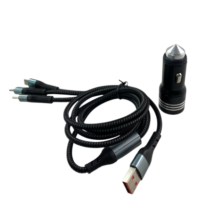 Φορτιστής αυτοκινήτου με 2 θύρες USB και 3 βύσματα - € 23,9 Φορτιστής αυτοκινήτου με 2 θύρες USB και 3 βύσματα