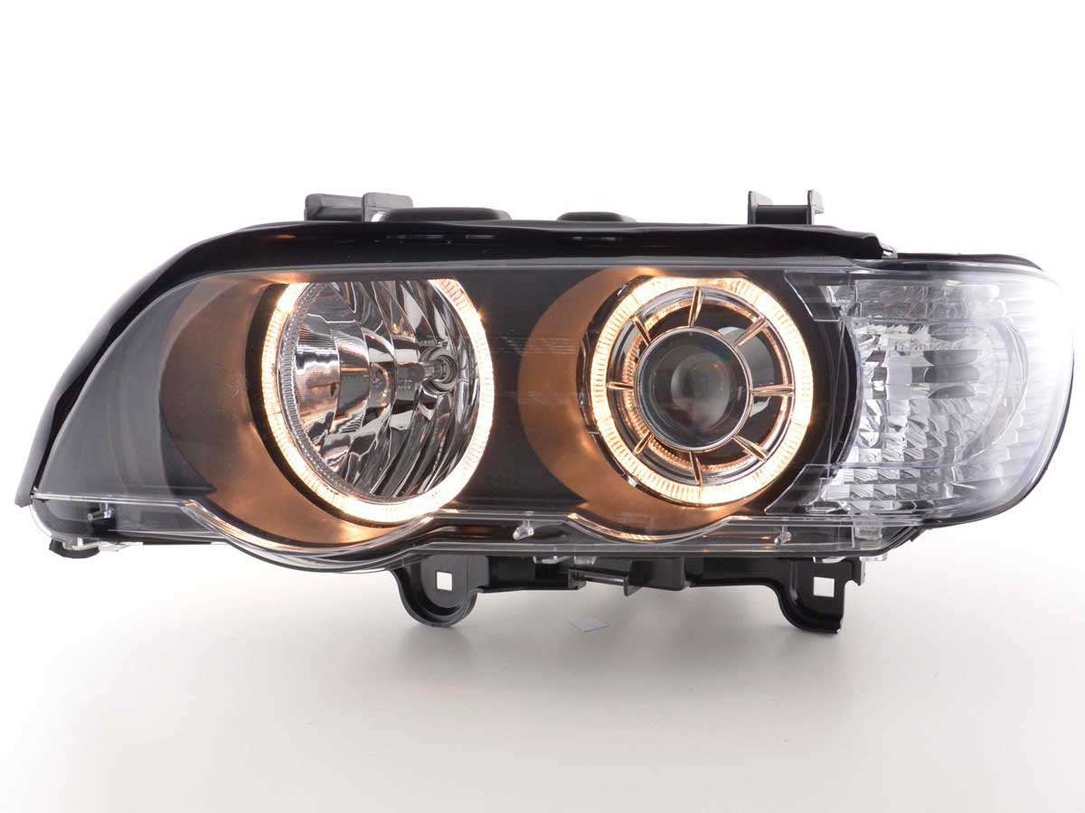 Φανάρια εμπρός BMW X5 E53 (1999-2003) angel eyes - μαύρα , χωρίς λάμπες (Η7) - σετ 2τμχ. - € 493,9 Φανάρια εμπρός BMW X5 E53 (1999-2003) angel eyes - μαύρα , χωρίς λάμπες (Η7) - σετ 2τμχ.