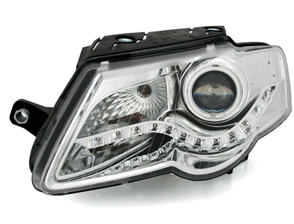 Φανάρια εμπρός Vw Passat 3C (2005-2010) led - chrome , με λάμπες (Η1) - σετ 2τμχ. - € 612,9 Φανάρια εμπρός Vw Passat 3C (2005-2010) led - chrome , με λάμπες (Η1) - σετ 2τμχ.
