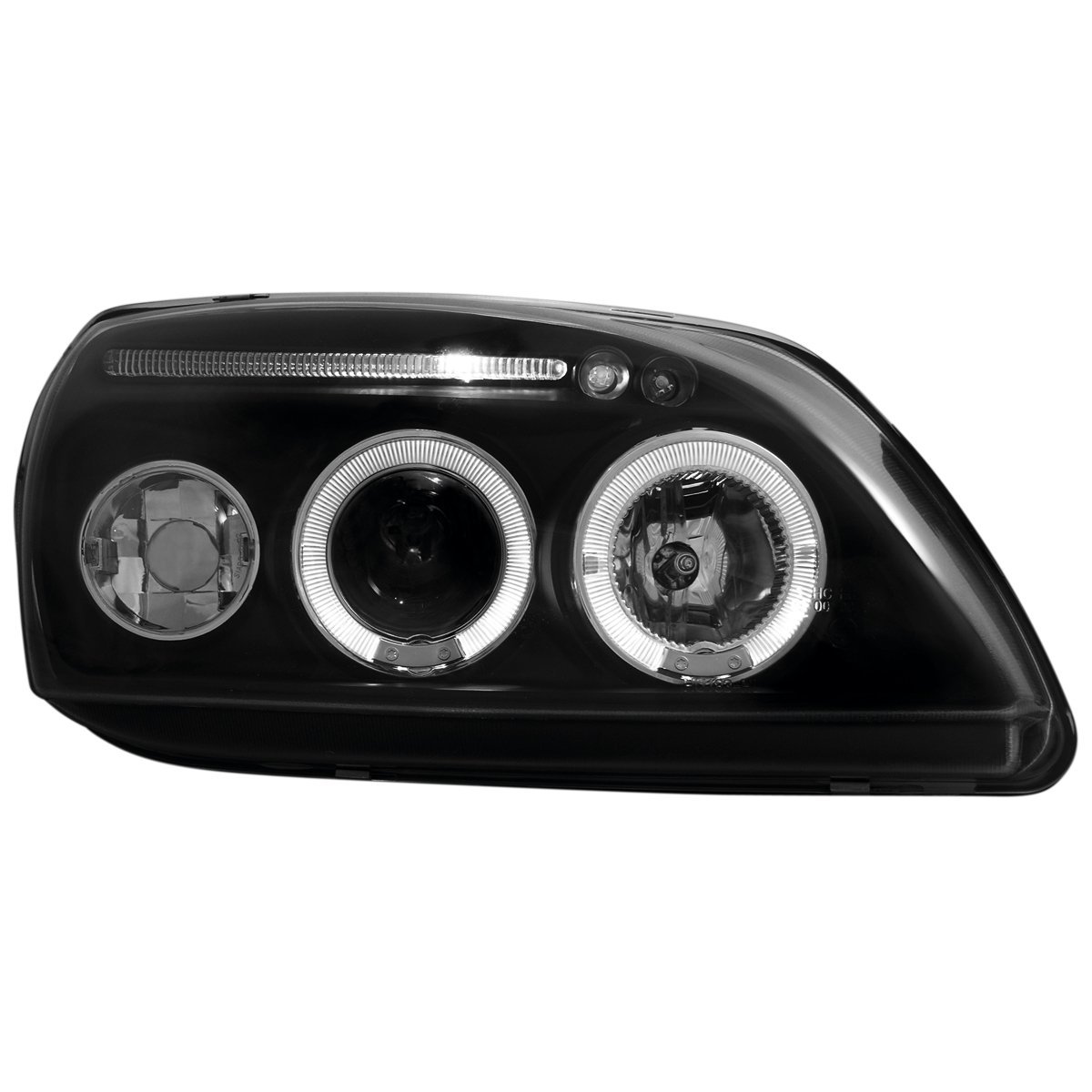 Φανάρια εμπρός Ford Fiesta MK5 (1999-2002) angel eyes - μαύρα , με λάμπες (Η1) - σετ 2τμχ. - € 293,9 Φανάρια εμπρός Ford Fiesta MK5 (1999-2002) angel eyes - μαύρα , με λάμπες (Η1) - σετ 2τμχ.