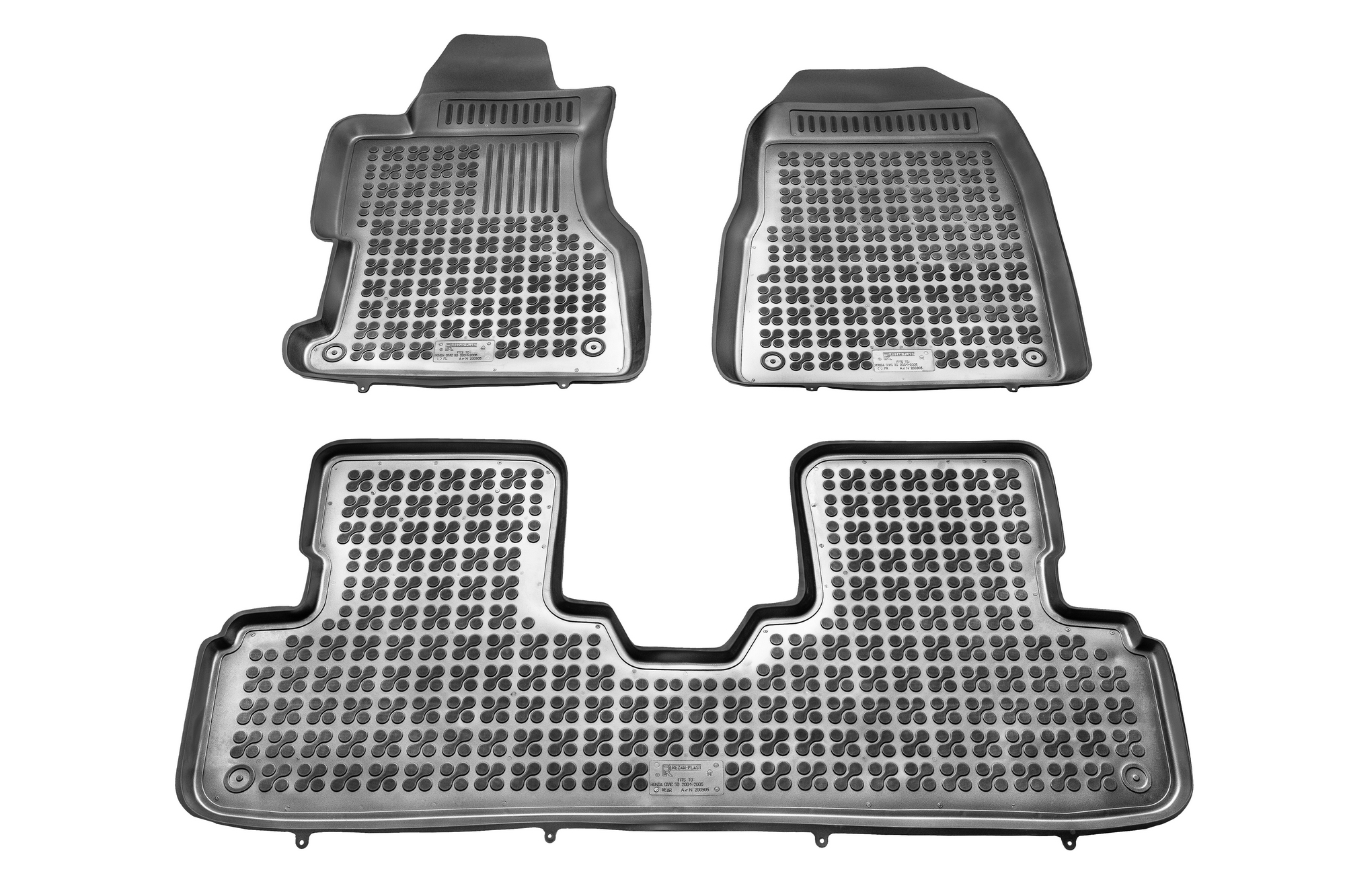 Λαστιχένια πατάκια HONDA Civic VII 3 πορτο (2001-2005) - τύπου σκαφάκι - 3τμχ., Rezaw Plast - € 71,9 Λαστιχένια πατάκια HONDA Civic VII 3 πορτο (2001-2005) - τύπου σκαφάκι - 3τμχ., Rezaw Plast