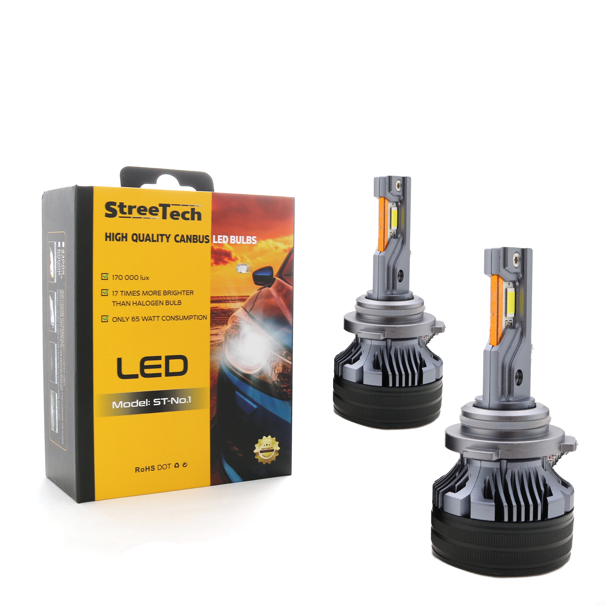 Led λάμπες 9006 / HB4 μοντέλο Streetech STN1 για μεσαία ή μεγάλα φώτα 170 000 lux , 65 Watt - CANBUS 6000K - 1700% πιό έντονη φωτεινότητα 2τμχ. - € 114,9 Led λάμπες 9006 / HB4 μοντέλο Streetech STN1 για μεσαία ή μεγάλα φώτα 170 000 lux , 65 Watt - CANBUS 6000K - 1700% πιό έντονη φωτεινότητα 2τμχ.