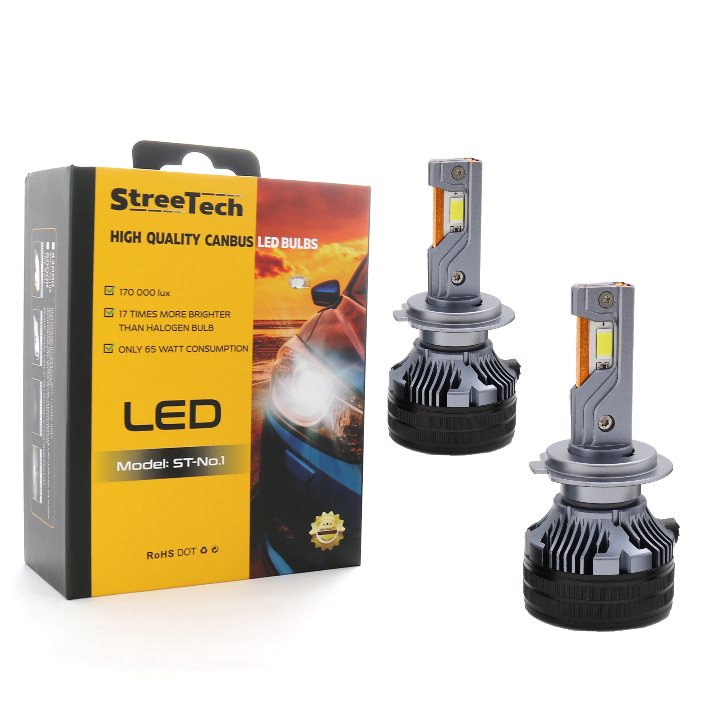 Led λάμπες Η7 Streetech μοντέλο STN1 για μεσαία ή μεγάλα φώτα 170 000 lux , 65 Watt - CANBUS 6000K - 1700% πιό έντονη φωτεινότητα 2τμχ. - € 114,9 Led λάμπες Η7 Streetech μοντέλο STN1 για μεσαία ή μεγάλα φώτα 170 000 lux , 65 Watt - CANBUS 6000K - 1700% πιό έντονη φωτεινότητα 2τμχ.