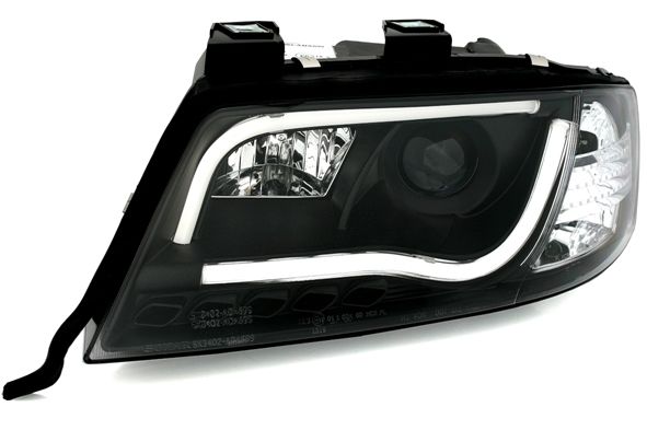 Φανάρια εμπρός Audi A6 C5 (1997-2001) led / Allroad 1999-2005 lightbar - μαύρα , με λάμπες (Η1) - σετ 2τμχ. - € 578,9 Φανάρια εμπρός Audi A6 C5 (1997-2001) led / Allroad 1999-2005 lightbar - μαύρα , με λάμπες (Η1) - σετ 2τμχ.