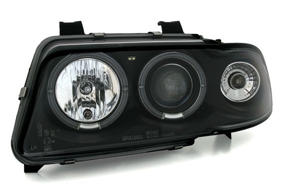 Φανάρια εμπρός Audi A4 (1995-1998) angel eyes -μαύρα , με λάμπες (Η1) - σετ 2τμχ. - € 345,9 Φανάρια εμπρός Audi A4 (1995-1998) angel eyes -μαύρα , με λάμπες (Η1) - σετ 2τμχ.