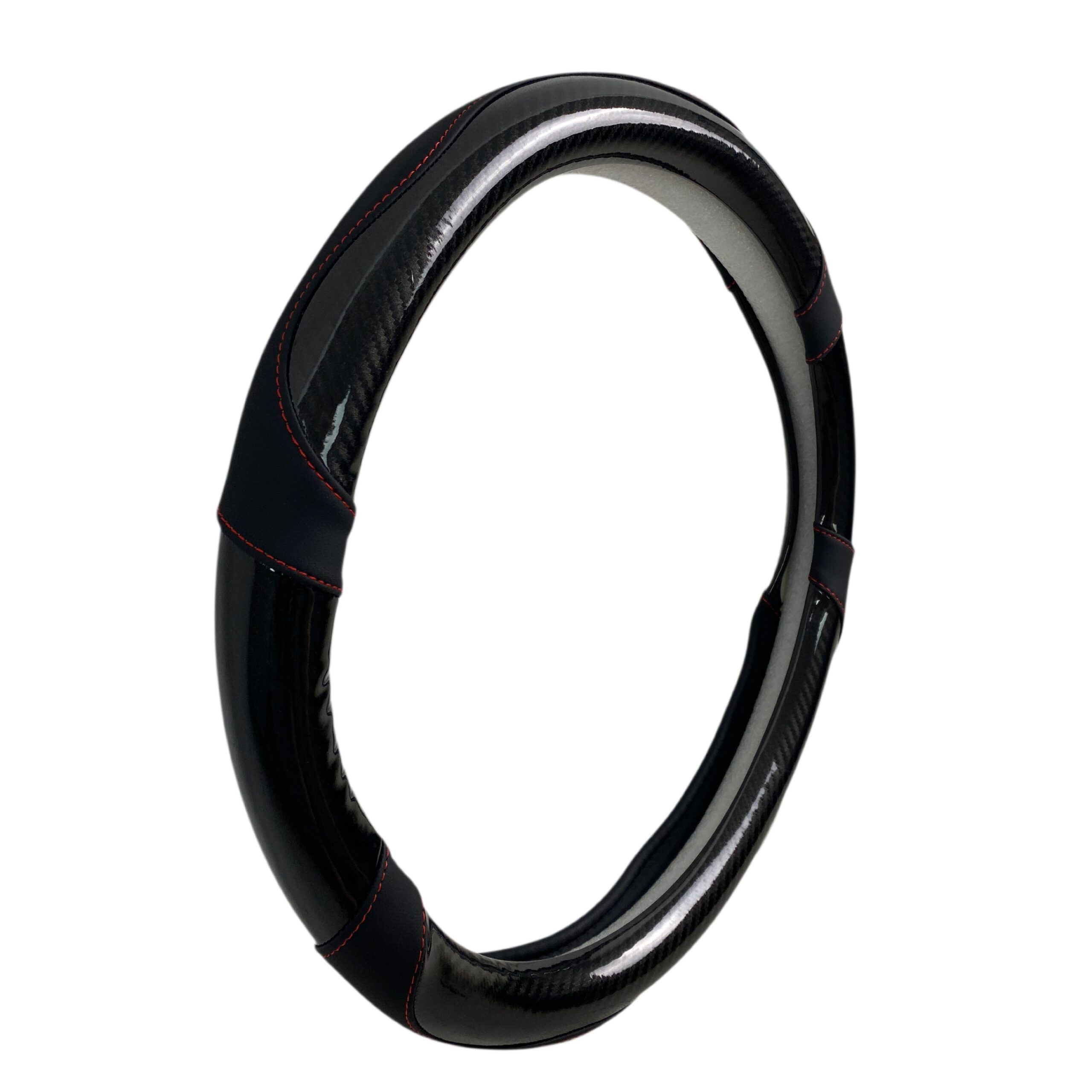 Δερμάτινο κάλυμμα τιμονιού 38 cm - Carbon - κόκκινες ραφές - 1 τμχ. - € 26,9 Δερμάτινο κάλυμμα τιμονιού 38 cm - Carbon - κόκκινες ραφές - 1 τμχ.