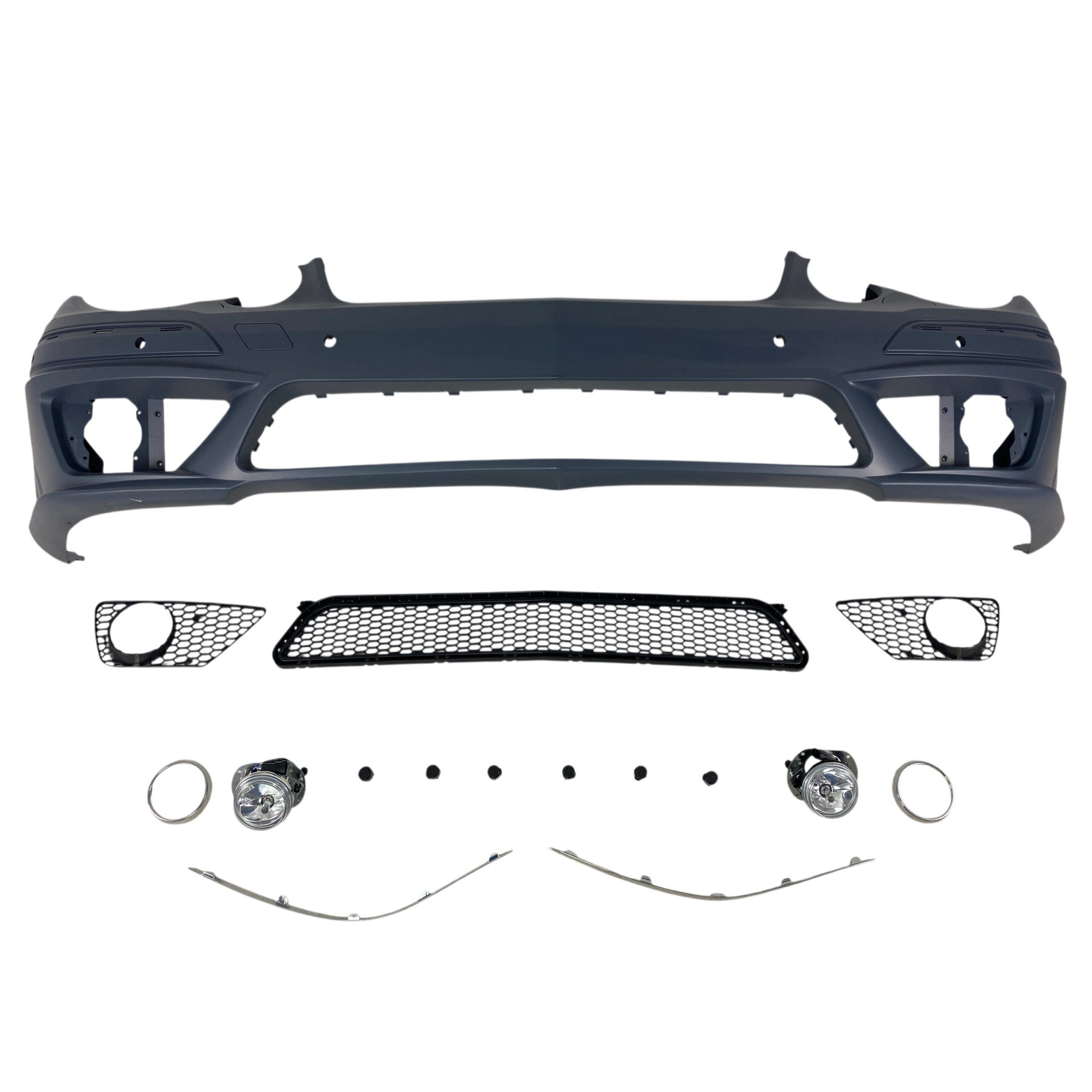 Προφυλακτήρας εμπρός Mercedes W211 E-Class (2006-2009) - AMG Design με ανοίγματα parktronic και προβολάκια - € 439,9 Προφυλακτήρας εμπρός Mercedes W211 E-Class (2006-2009) - AMG Design με ανοίγματα parktronic και προβολάκια