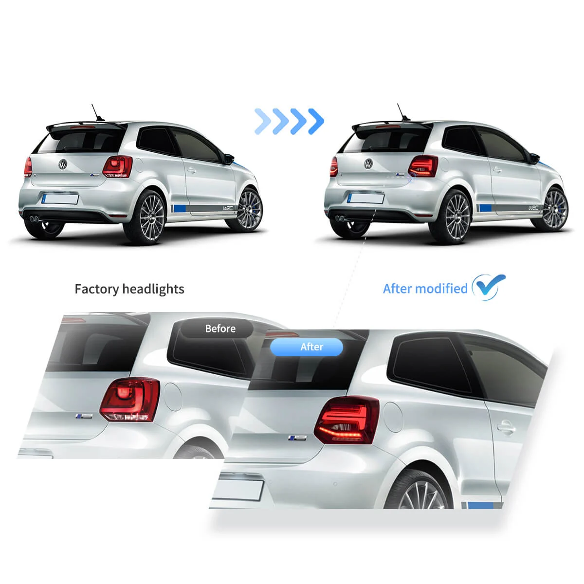 Πίσω φανάρια led Vw Polo (2009-2017) GTI / R design με τρέχουμενο φλας, κόκκινα - σετ 2τμχ. - € 386,9 Πίσω φανάρια led Vw Polo (2009-2017) GTI / R design με τρέχουμενο φλας, κόκκινα - σετ 2τμχ.