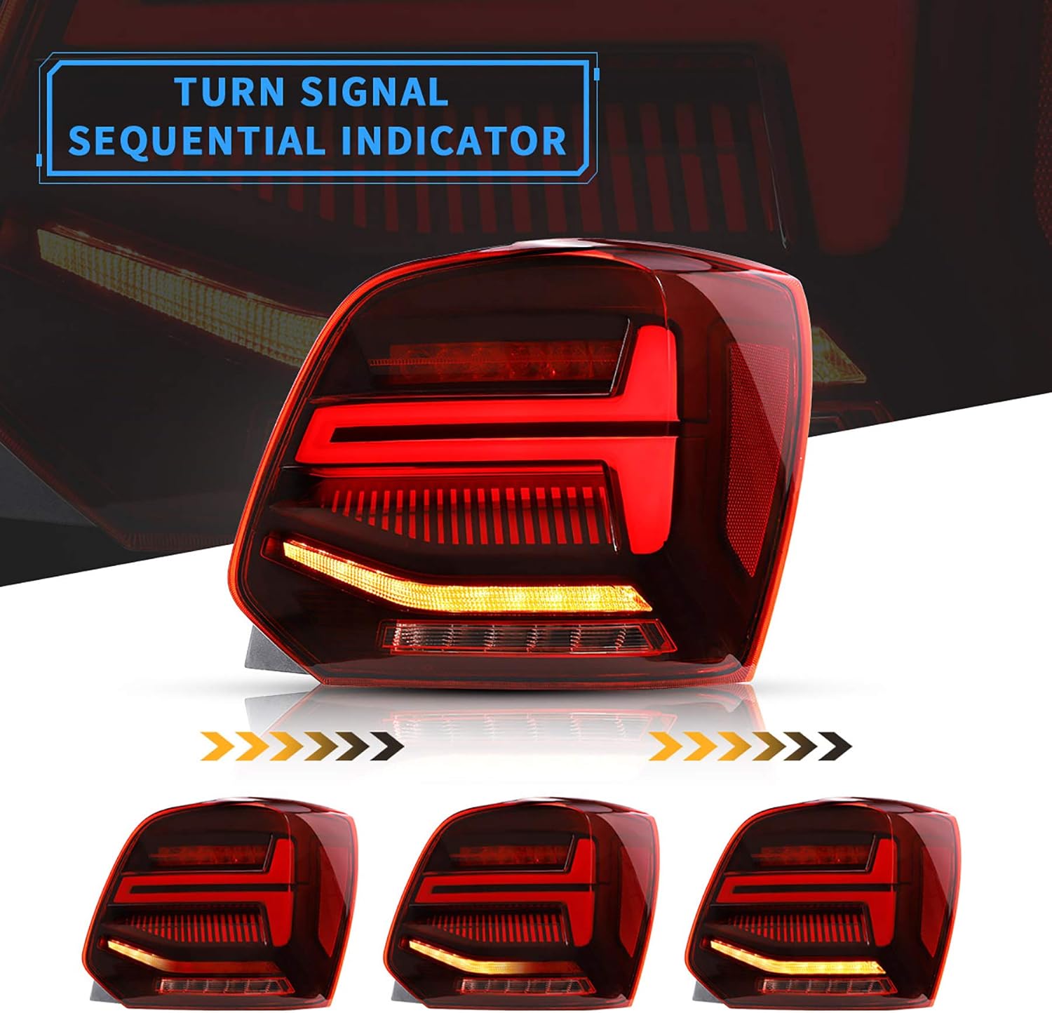 Πίσω φανάρια led Vw Polo (2009-2017) GTI / R design με τρέχουμενο φλας, κόκκινα - σετ 2τμχ. - € 386,9 Πίσω φανάρια led Vw Polo (2009-2017) GTI / R design με τρέχουμενο φλας, κόκκινα - σετ 2τμχ.