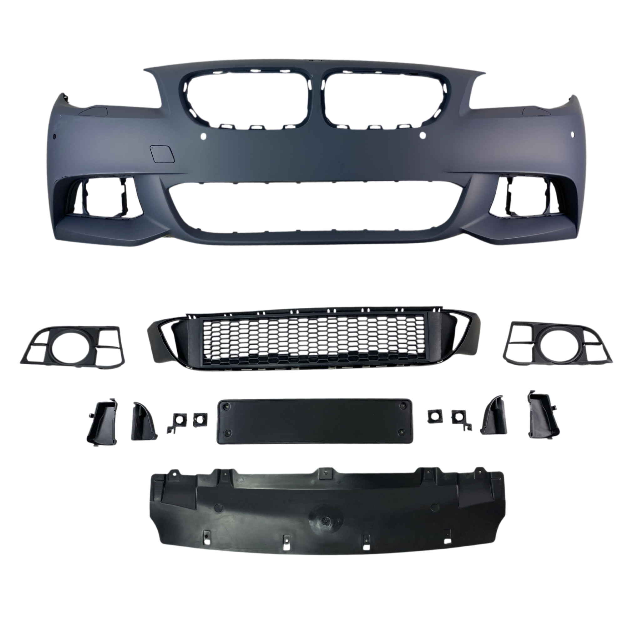 Προφυλακτήρας εμπρός BMW F10 / F11 facelift (2014-2017) - M pack design με ανοίγματα parktronic, με πιτσιλίθρες - € 222,9 Προφυλακτήρας εμπρός BMW F10 / F11 facelift (2014-2017) - M pack design με ανοίγματα parktronic, με πιτσιλίθρες